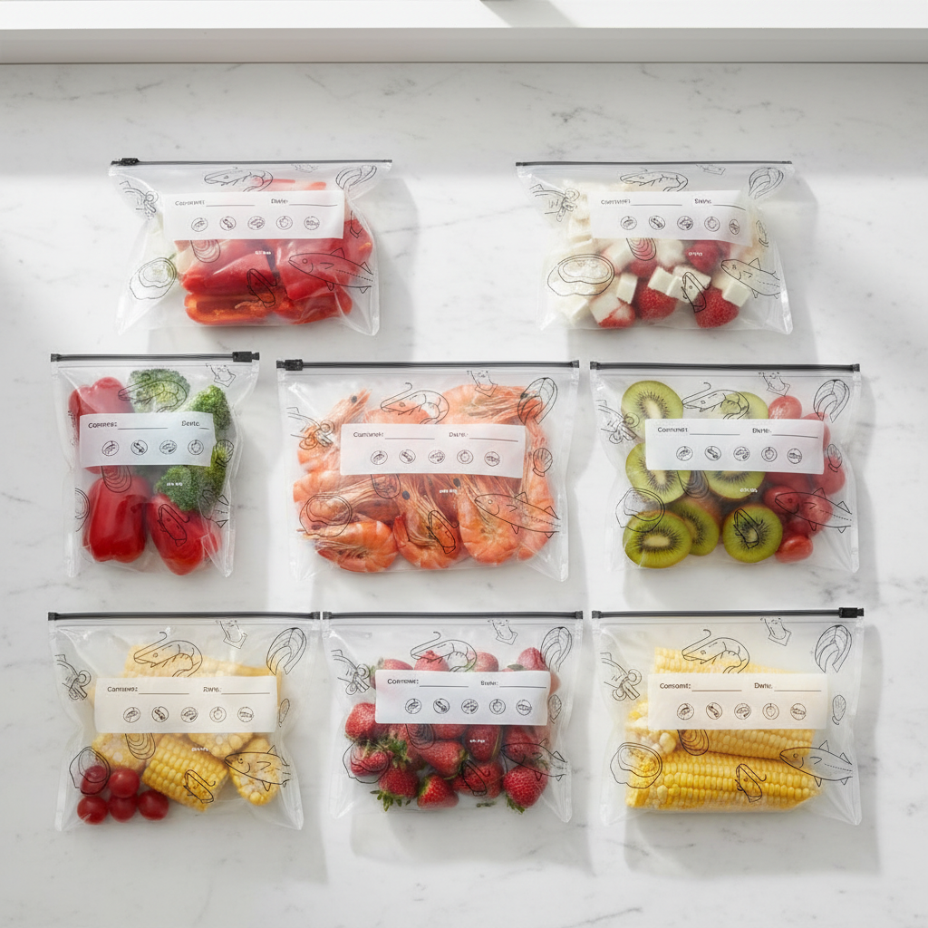 Reusable Foil Zip Lock Vacuum Food Storage Bag (Pack of 10)