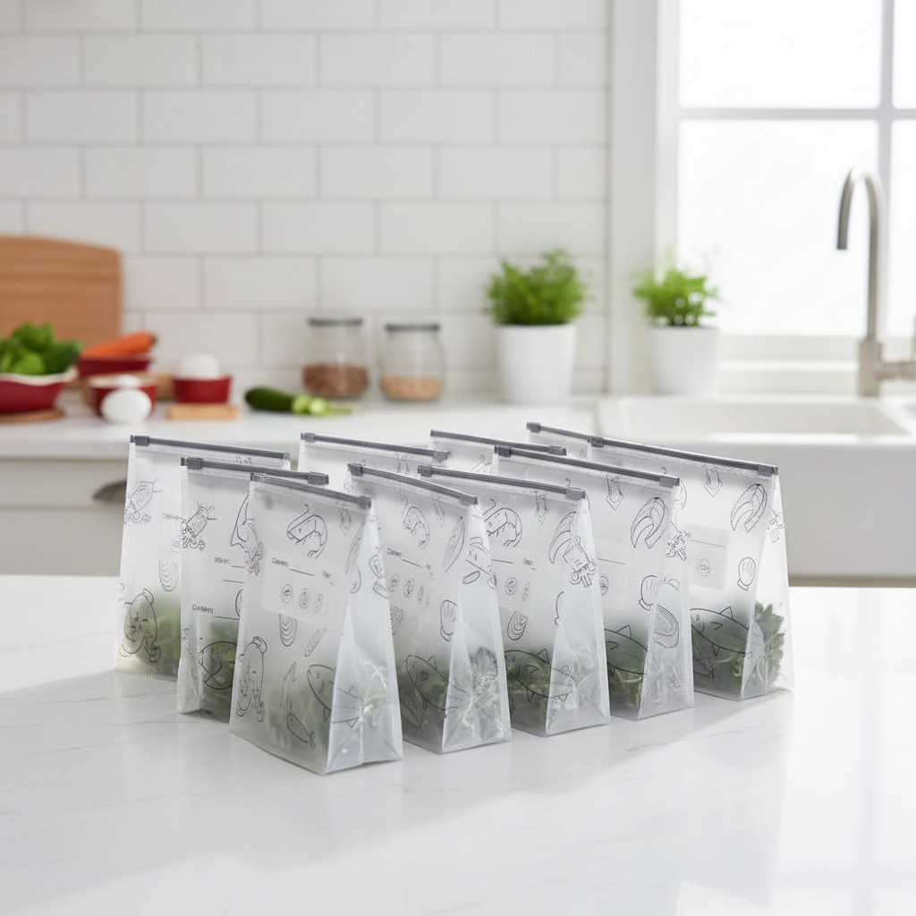 Reusable Foil Zip Lock Vacuum Food Storage Bag (Pack of 10)